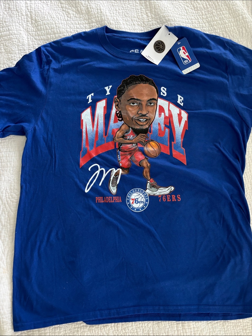 NBA Tyrese Maxey Royal Blue Graphic Short Sleeve Tee